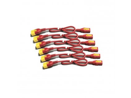 Power Cord Kit (6 ea), Locking, C13 TO C14, 0.6m, Red