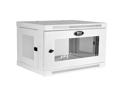 Skříň SmartRack 6U, Š=600mm, Hl=450mm, hloubka pro přepínače, prosklené dveře, montáž na stěnu, bílá