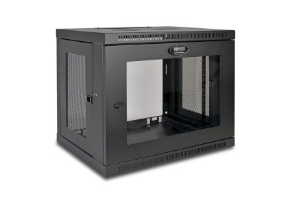 Skříň SmartRack 9U, Mini Rack, Š=600mm, Hl=450mm, hloubka pro přepínače, prosklené dveře, na stěnu