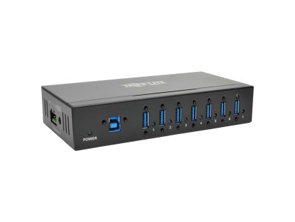 Rozbočovač 7x USB 3, průmyslový, odolnost ESD 20kV, kovové pouzdro, možnost montáže