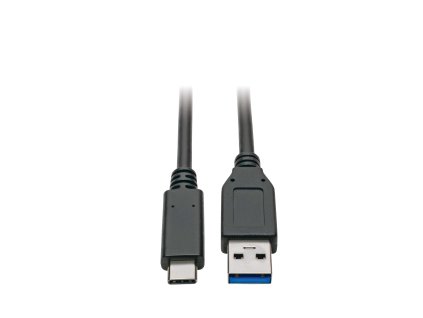 Kabel USB-C / USB-A (Samec/Samec), USB 3.1 Gen 2 (10Gb/s), USB-IF, kompatibilní Thunderbolt 3, 0.9m