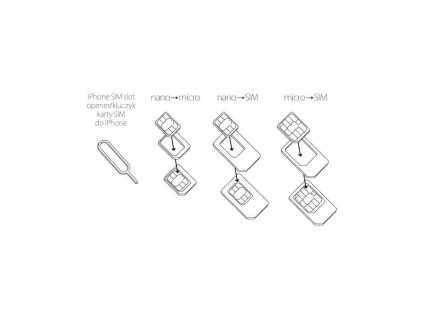 SIM adaptér set Forever microSIM 3ff-2ff nano 4ff-2ff nano 4ff-3ff s aplikátorem