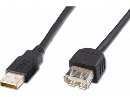 Kabel USB prodlužovací A-A, 2 m, černý