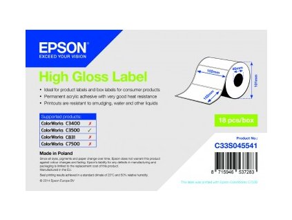 High Gloss Label - Die-cut Roll, 102x152,210ks