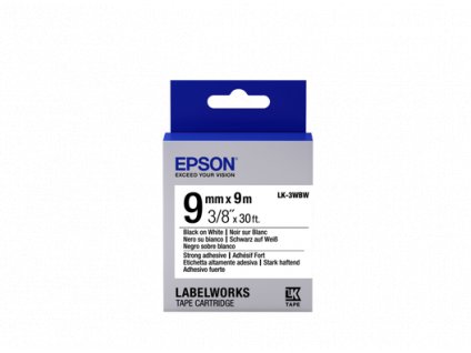 Epson Label Cartridge Strong Adhesive LK-3WBW Black/White 9mm (9m)