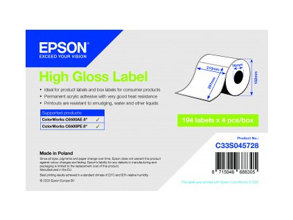 High Gloss Label 210 x 297mm, 194 lab