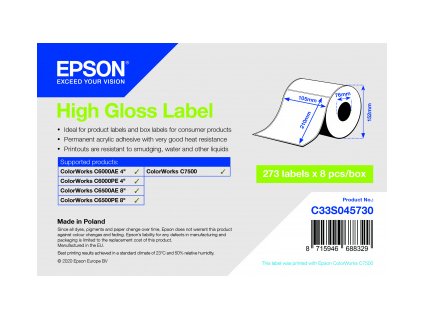High Gloss Label 105 x 210mm, 273 lab