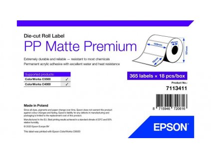 PP Matte Label Premium, 102mm x 76mm, 365 Labels