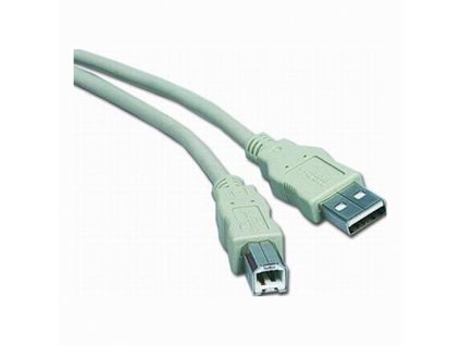 Kabel USB 2.0, A-B, 1m, bílý/šedý