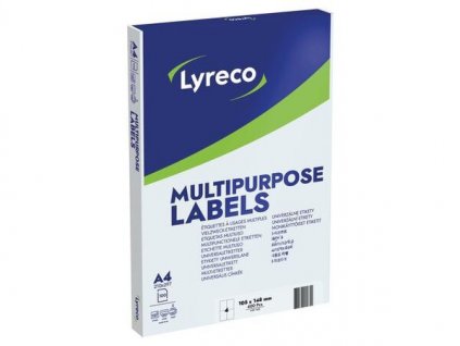 Univerzální hranaté etikety LYRECO 105x148mm 4 ks/list