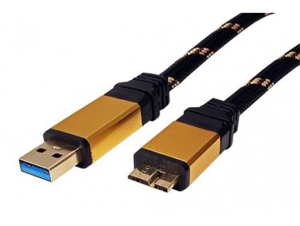 Kabel Gold USB 3.0 SuperSpeed kabel USB3.0 A(M) - microUSB3.0 B(M), 0,8m