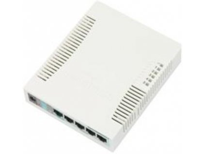 MIKROTIK RouterBOARD RB260GS, 5-port Gigabit smart switch with SFP cage, SwOS, plastic case, PSU