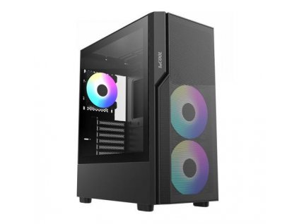 1stCOOL Middle Tower GAMER 5 s 3x ARGB ventilátorem, ATX black černý, bez zdroje, fulltower ATX (USB3+ Audio) (PC case)