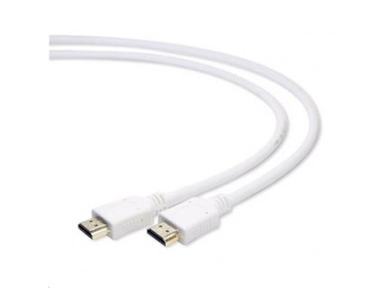 CABLEXPERT Kabel HDMI-HDMI 3m, 2.0, M/M stíněný, zlacené kontakty, bílý