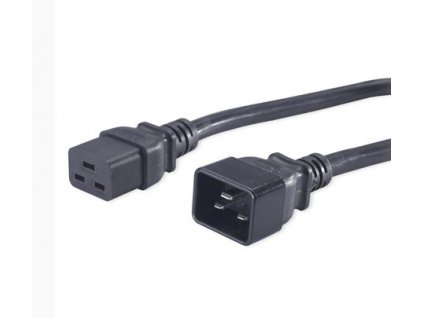 PremiumCord Kabel síťový prodlužovací 230V 16A 1,5m, konektory IEC 320 C19 - IEC 320 C20
