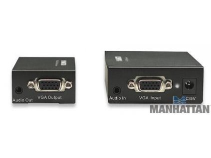 MANHATTAN VGA Cat5 Extender (sada vysílací + přijímací modul UTP, audio)