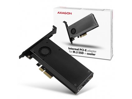 AXAGON PCEM2-DC, PCIe x4 - M.2 NVMe M-key + SATA B-key slot adaptér, chladič, vč. LP