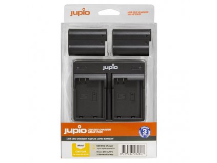 Set Jupio 2ks baterií EN-EL15C 2100 mAh a duální nabíječky pro Nikon