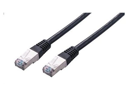 Kabel C-TECH patchcord Cat5e, FTP, černý, 1m