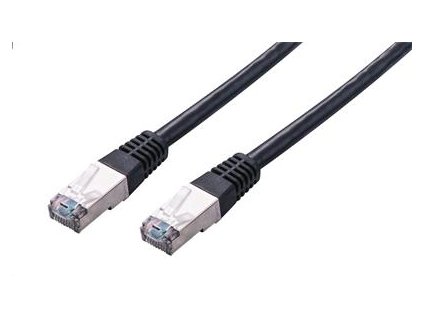 Kabel C-TECH patchcord Cat5e, FTP, černý, 2m