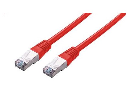 Kabel C-TECH patchcord Cat5e, FTP, červený, 0,25m