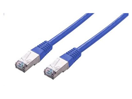 Kabel C-TECH patchcord Cat5e, FTP, modrý, 0,25m
