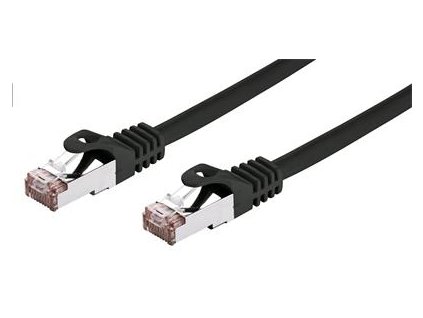 Kabel C-TECH patchcord Cat6, FTP, černý, 1m