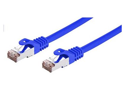 Kabel C-TECH patchcord Cat6, FTP, modrý, 1m