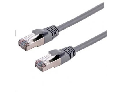 Kabel C-TECH patchcord Cat6a, S/FTP, šedý, 1m