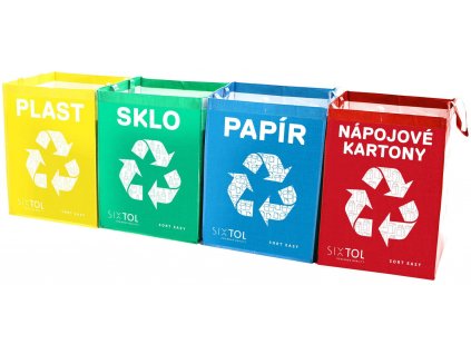 Sada Sixtol Tašky na tříděný odpad Sort Easy 4 Carton, 30 x30 x 40 cm, 4 x 36 l, 4 ks