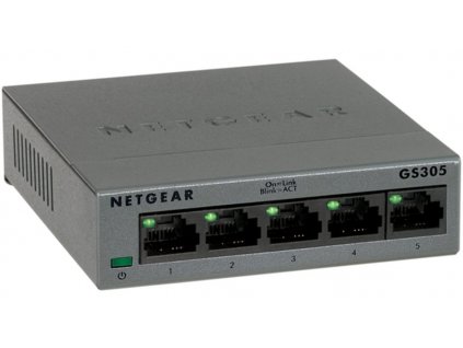 Switch Netgear GS305-300PES 5x GLAN, kov