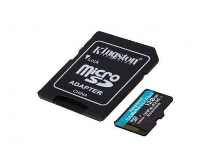 KINGSTON 128GB microSDHC Canvas Go! Plus 170R/100W U3 UHS-I V30 Card + SD Adapter