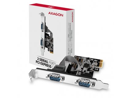 AXAGON PCEA-S2N, PCIe řadič - 2x sériový port (RS232) 250 kbps, vč. LP