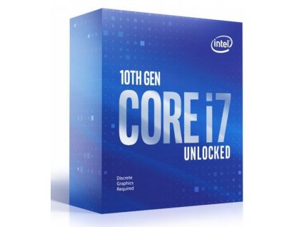 INTEL cpu CORE i7-10700KF socket1200 Comet Lake BOX 125W 10.generace (bez chladiče, 3.8GHz turbo 5.1GHz, 8x jádro, 16x vlákno, 16MB cache, pro DDR4 do 2933, bez grafiky), virtualizace