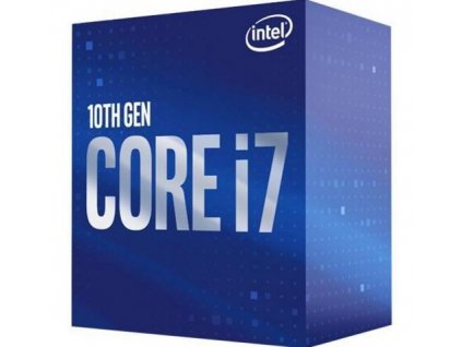 INTEL cpu CORE i7-10700F socket1200 Comet Lake BOX 65W 10.generace (s chladičem, 2.9GHz turbo 4.8GHz, 8x jádro, 16x vlákno, 16MB cache, pro DDR4 do 2666, bez grafiky), virtualizace