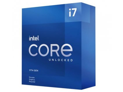 INTEL cpu CORE i7-11700KF socket1200 Rocket Lake BOX 125W/95W 11.generace (bez chladiče, 3.6GHz turbo 5.0GHz, 8x jádro, 16x vlákno, 16MB cache, pro DDR4 do 3200, bez grafiky), virtualizace