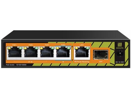 Switch Conexpro GNT-P1006G6 1x GLAN s PoE in, 4x GLAN s PoE, 1x SFP, 60W