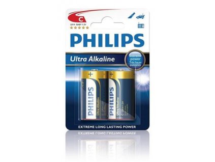 Philips baterie C ExtremeLife+, alkalická - 2ks