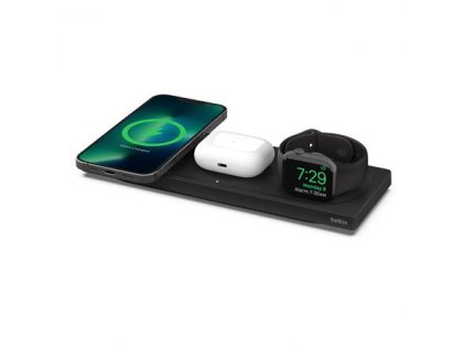 Belkin BOOST CHARGE™ PRO MagSafe 3v1 Bezdrátová nabíjecí podložka pro iPhone/Apple Watch/AirPods, černá