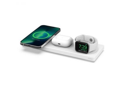 Belkin BOOST CHARGE™ PRO MagSafe 3v1 Bezdrátová nabíjecí podložka pro iPhone/Apple Watch/AirPods, bílá