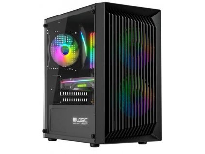 LOGIC PC skříň Atos ARGB MINI 1x USB 3.0, 2x USB 2.0 + audio, černá, bez zdroje