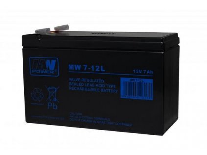 Baterie olověná 12V / 7Ah Long life MW 7-12L AGM gelový akumulátor