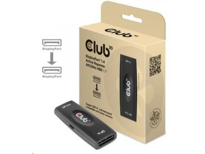 Club3D Adaptér aktivní DisplayPort 1.4 Repeater 4K120HZ HBR3 (F/F), černá