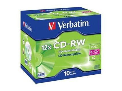 VERBATIM CD-RW SERL 700MB, 12x, jewel case 10 ks