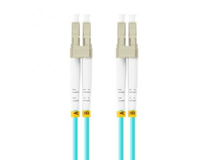 LANBERG optický patch cord MM LC/UPC-LC/UPC duplex 3m LSZH OM3 50/125 průměr 3mm, barva cyan