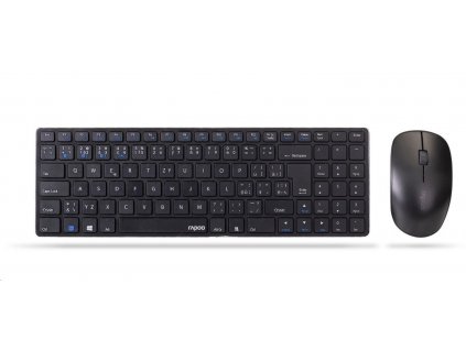 RAPOO set klávesnice+myš 9300M, Wireless Multi-Mode Slim Mouse and Ultra-Slim Keyboard, černá