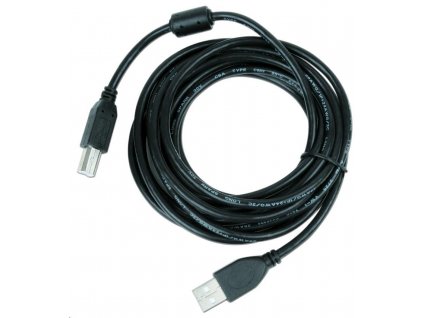 GEMBIRD Kabel USB 2.0 A-B propojovací 4,5m Premium (černý, ferit, zlacené kontakty)