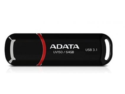 ADATA Flash Disk 64GB UV150, USB 3.1 Dash Drive (R:90/W:20 MB/s) černá