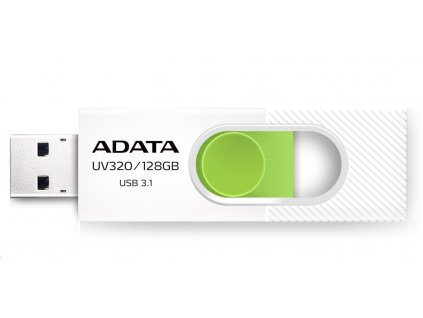 ADATA Flash Disk 64GB UV320, USB 3.1 Dash Drive, bílá/zelená