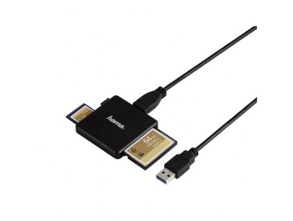 Čtečka karet Hama Multi USB 3.0, SD/microSD/CF černá